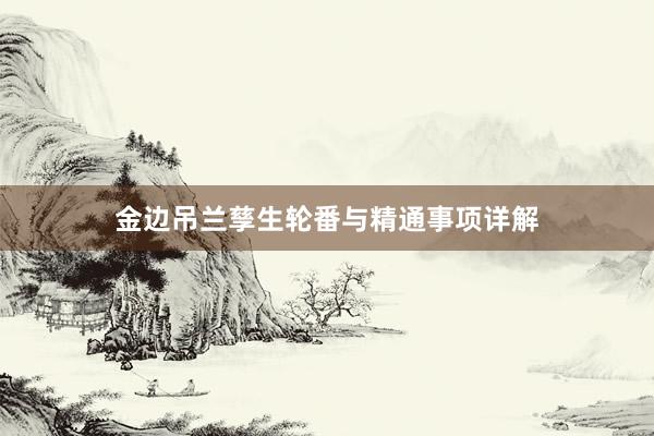金边吊兰孳生轮番与精通事项详解